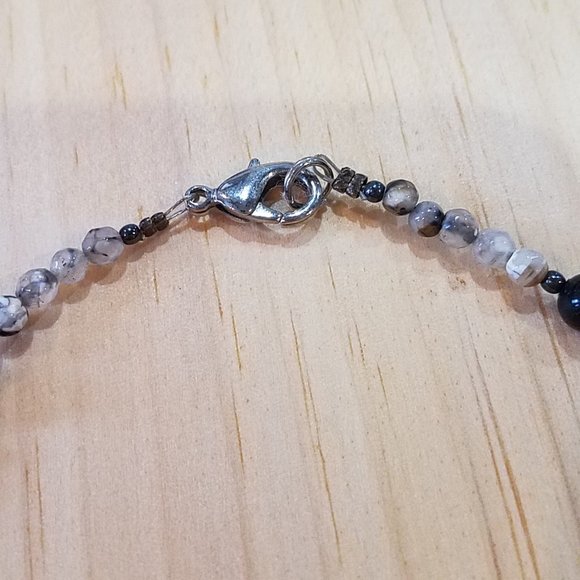 Multiple gemstone necklace with sliver accents - Picture 3 of 4